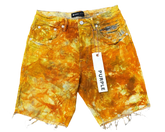 Purple Brand Camo Tie Dye Monogram Shorts Orange